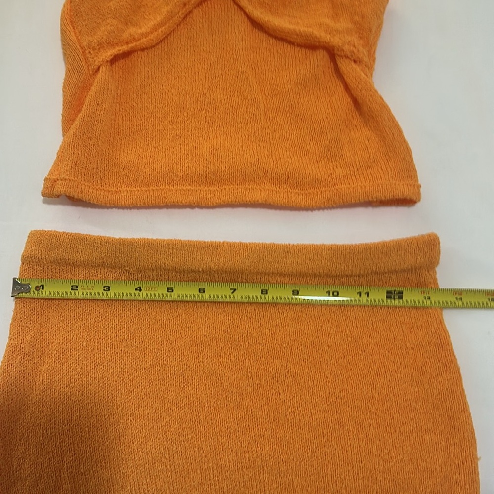 NEW Amazon Orange Sleeveless Knit 2 Piece Set Size S - Picture 8 of 12